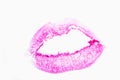 Lipstick Lip Print on White Paper Close Up Royalty Free Stock Photo