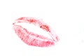 Lipstick Lip Print on White Paper Close Up Royalty Free Stock Photo