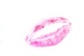 Lipstick Lip Print on White Paper Close Up Royalty Free Stock Photo