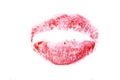 Lipstick Lip Print on White Paper Close Up Royalty Free Stock Photo