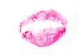 Lipstick Lip Print on White Paper Close Up Royalty Free Stock Photo