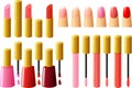 Lipstick and nail polish isolated Royalty Free Stock Photo