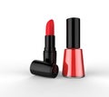 Lipstick With Nail Polish Royalty Free Stock Photo