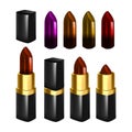 Lipstick Packages Makeup Accessory Set Vector