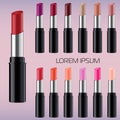 Lipstick palette. Lipgloss cosmetics women.