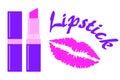 Lipstick and pink lipstick kiss Royalty Free Stock Photo