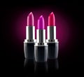 Lipstick. Professional makeup and beauty. Lipstick tints palette closeup. Colorful lipsticks