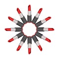 Lipstick, Red color of lipstick in circle design