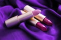 Lipstick beautiful luxury care collection best makeup leather a silk background elegance holiday shining