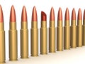 Lipstick among of some bullets.