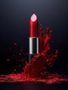 Lipstick splash, red lipstick blast. Abstract background Explosion of Red Dust Royalty Free Stock Photo