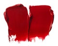 Lipstick swatch sample on white background. Close up. Royalty Free Stock Photo