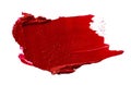 Lipstick swatch sample on white background. Close up. Royalty Free Stock Photo