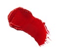 Lipstick swatch sample on white background. Close up. Royalty Free Stock Photo