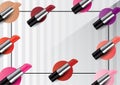 Lipstick vector background with copy space.