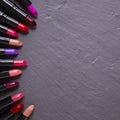 Lipsticks border Royalty Free Stock Photo