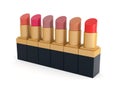Lipsticks in front of white background