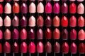 Lipsticks themed background large copy space - stock picture backdrop Royalty Free Stock Photo