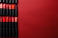 Lipsticks themed background large copy space - stock picture backdrop Royalty Free Stock Photo