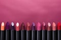 Lipsticks themed background large copy space - stock picture backdrop Royalty Free Stock Photo