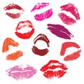 Lipstik kisses Royalty Free Stock Photo