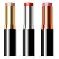 Lipstik Vector Mockup Set. Lipgloss Cosmetic Paint