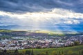 Liptov panorama on backround is Liptovska mara water lake. Royalty Free Stock Photo