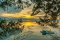 Sunset over the Liptovska Mara reservoir, Slovakia.