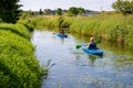 Kayaking on the Wda river in Kashubia in northern Poland