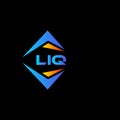 LIQ abstract technology logo design on Black background. LIQ creative initials letter logo concept