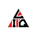 LIQ triangle letter logo design with triangle shape. LIQ triangle logo design monogram. LIQ triangle vector logo template with red Royalty Free Stock Photo