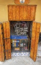 Liqour store street side display window, Cartagena, Colombia Royalty Free Stock Photo