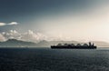 LIQUEFIED NATURAL GAS LNG CARRIER SHIP WITH FIVE TANKS TRINIDAD AND TOBAGO Royalty Free Stock Photo