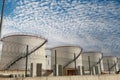 Liquefied natural gas or oil industry. Tanks Lpg for storage and storage of petroleum products Royalty Free Stock Photo