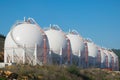 Liquefied natural gas storage tanks. Gas plant