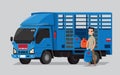 Liquefied petroleum gas cylinders delivery lorry and deliveryman