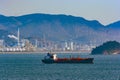 LPG tanker anchored near the shore in Port of Gwangyang, Jeonnam, Korea. Royalty Free Stock Photo
