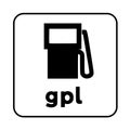 Liquefied petroleum gas symbol called GPL in French language