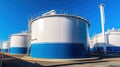 Liquefied petroleum gas (LPG) storage tanks. Gas plant. Generative Ai