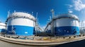 Liquefied petroleum gas (LPG) storage tanks. Gas plant. Generative Ai