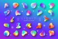 Bright organic liquid blobs shape collections