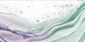 Liquid abstract background bubbles and water curves light green and purple colors on a white solid background Royalty Free Stock Photo