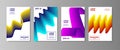 Liquid abstract backgrounds color covers set. Dynamic fluid shapes. Catalog page with smooth gradient. vector