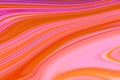 Liquid Abstract Marble Pattern With Living Coral, Pink, Yellow and Violet Color Art Form. Digital Background With Abstract Liquid