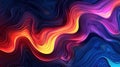 Liquid abstract waves graphic in the style of neon impressionism, fluid formation, matte background, multidimensional layers