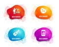 Algorithm, Bacteria and Guitar icons. Smartphone statistics sign. Vector Royalty Free Stock Photo
