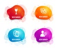 Face biometrics, Wine glass and Statistics icons. User idea sign. Vector