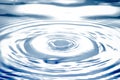 Liquid blue water drops waves and ripples Royalty Free Stock Photo