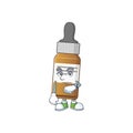 Liquid bottle with waiting gesture cartoon mascot design concept