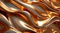 Liquid bronze with smooth, flowing waves. Shiny metallic texture. Abstract background. Ai Generated Royalty Free Stock Photo